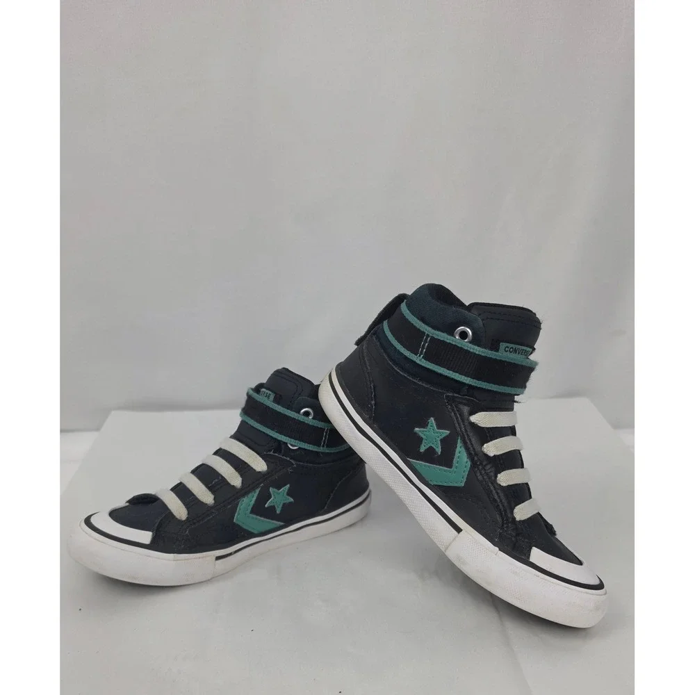 Converse Kids Pro Blaze Strap High Top Sneakers Black Teal 373216C Size 12 Youth